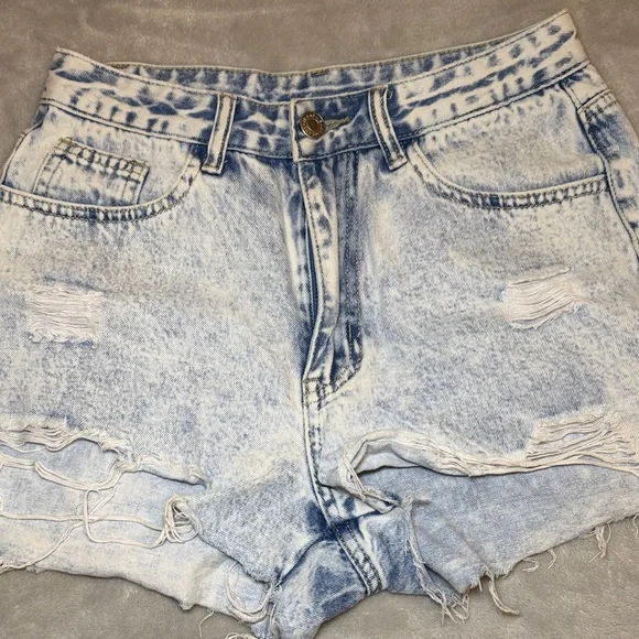 Distressed Mini Jean Shorts - Picture 3 of 3